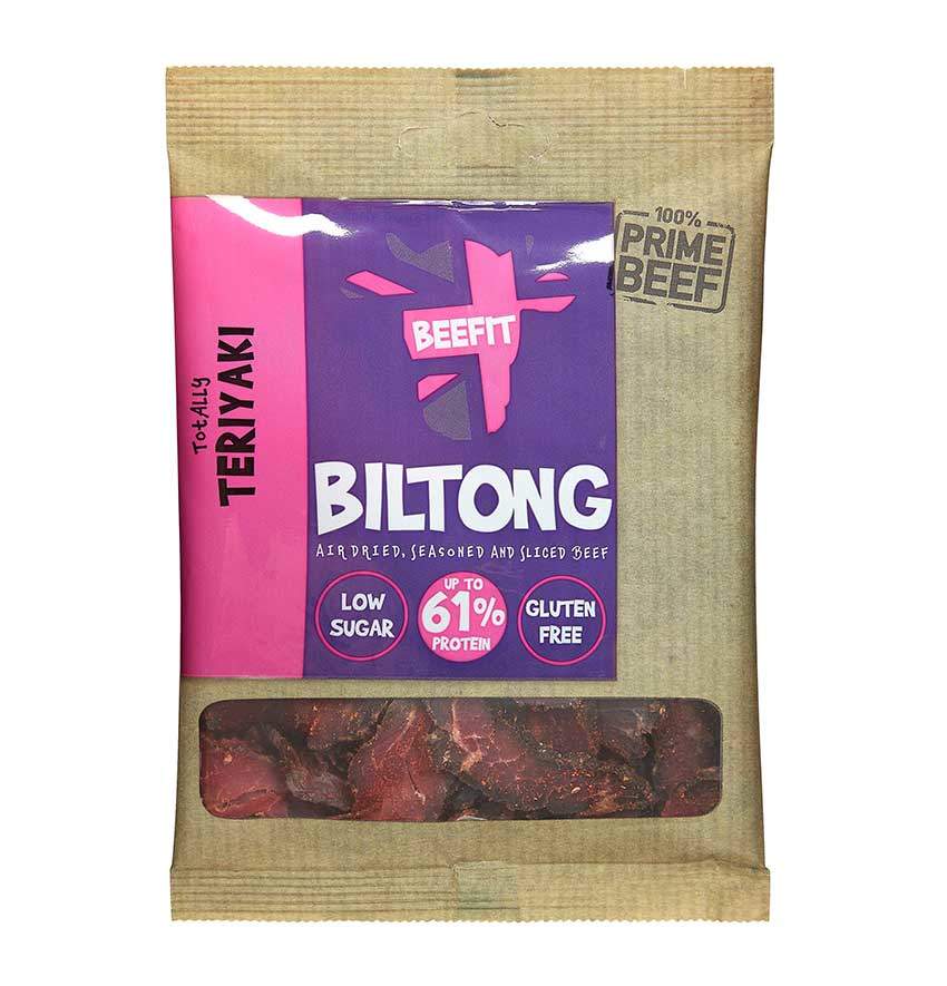 food photography of a packet of Biltong