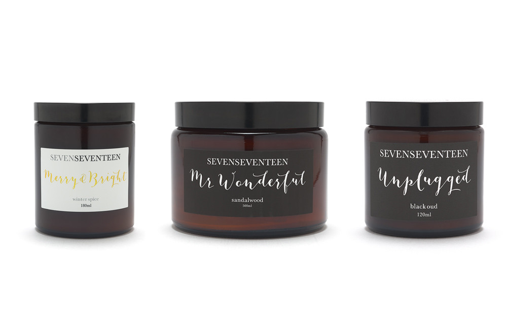Three scented candles