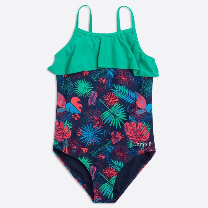 Childrens swimsuit green and blue flatlay drop shadow brighton photographer for fashion website