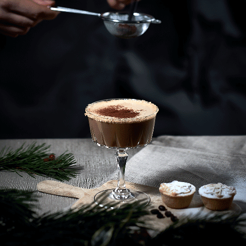 Christmas drink photography, Espresso Martini Gif shot & styled at Capture Factory